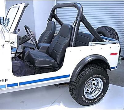 Rugged Ridge Seat - Front, High-Back, No-Recline - Fits 1976–2002 Jeep CJ & Wrangler YJ/TJ - Features Automotive-Grade Vinyl & Dense Foam - Black
